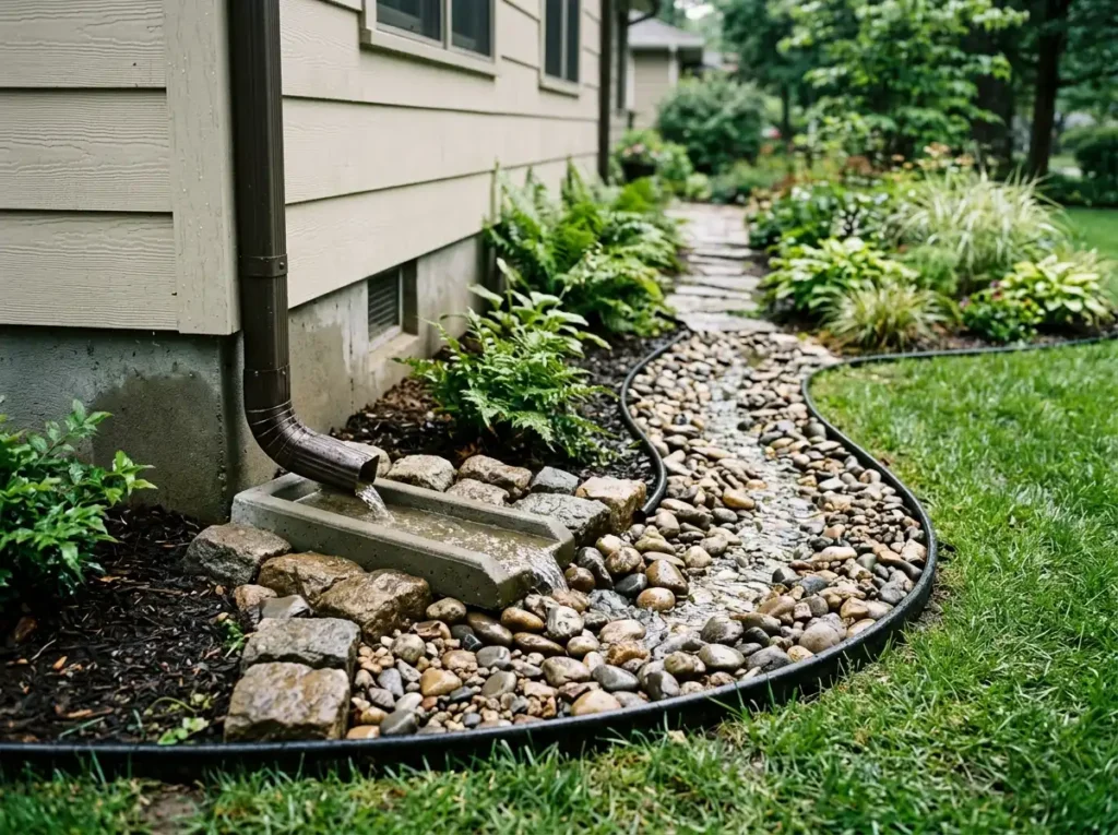 Stop Mud Below a Downspout