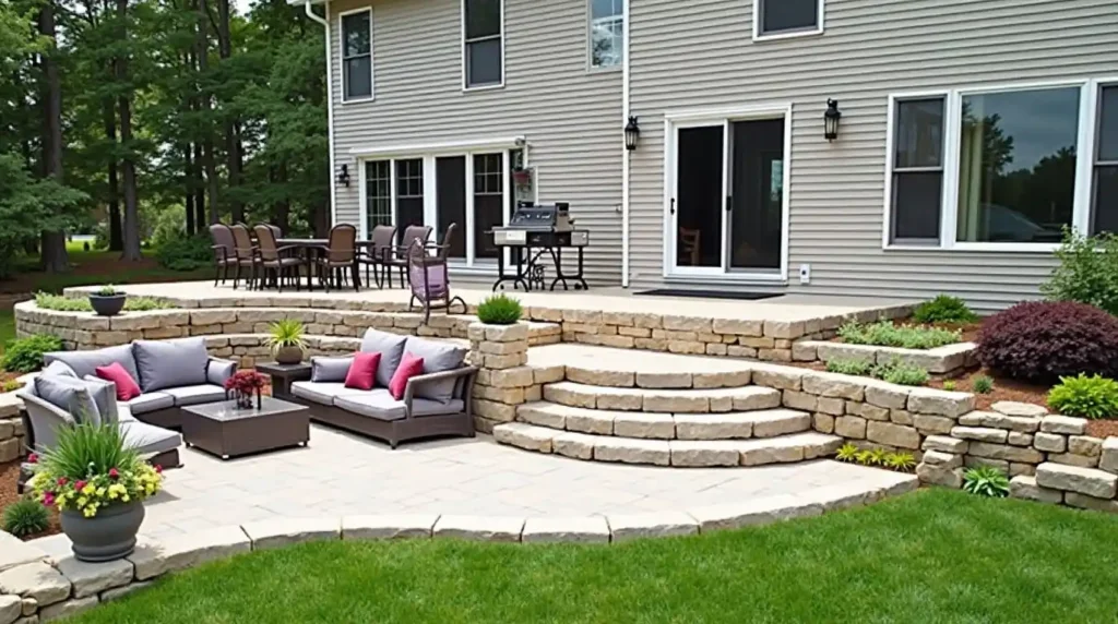 Turn a Sloped Yard Into Two Flat Patio Levels
