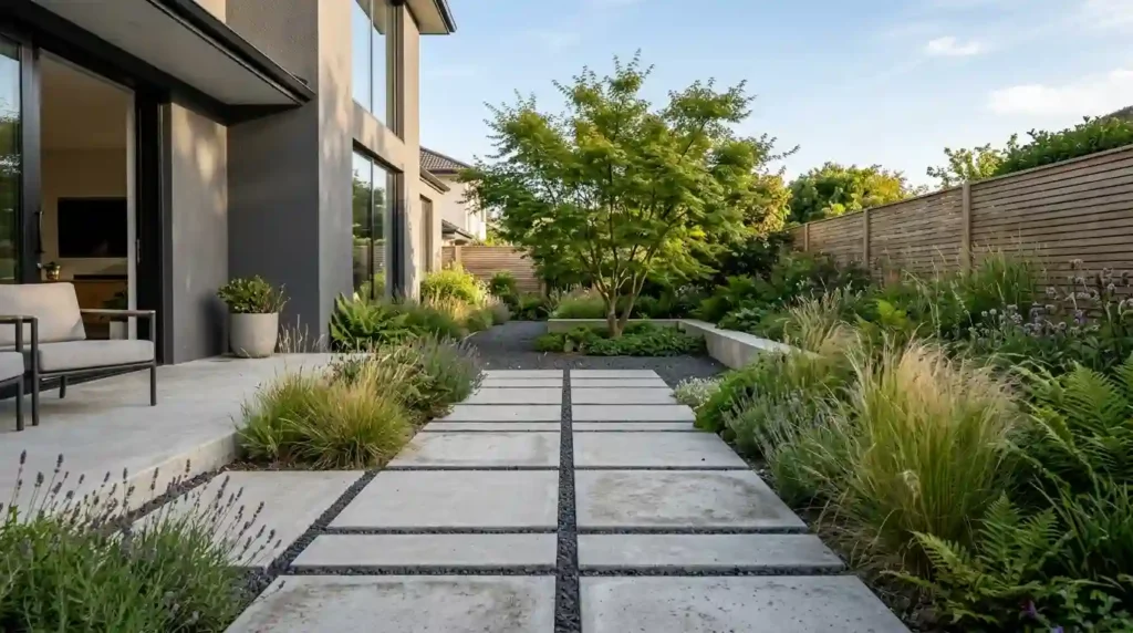Use Large Concrete Pavers for a Modern Look