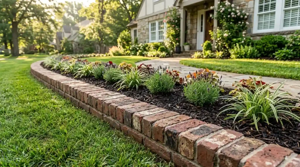 Use Reclaimed Brick or Stone for Clean Garden Edges