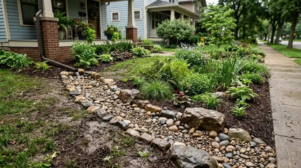 Use a Dry Creek Bed to Fix a Wet or Muddy Spot