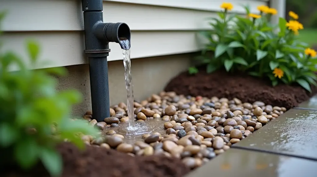 Add a Gravel Splash Area Below a Downspout