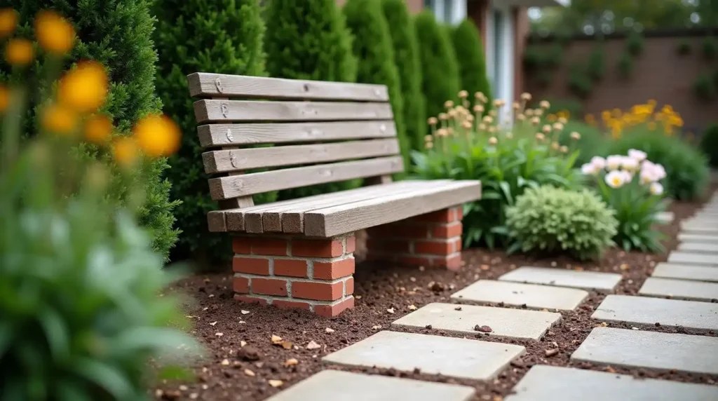 Build a Brick Base for a Garden Bench