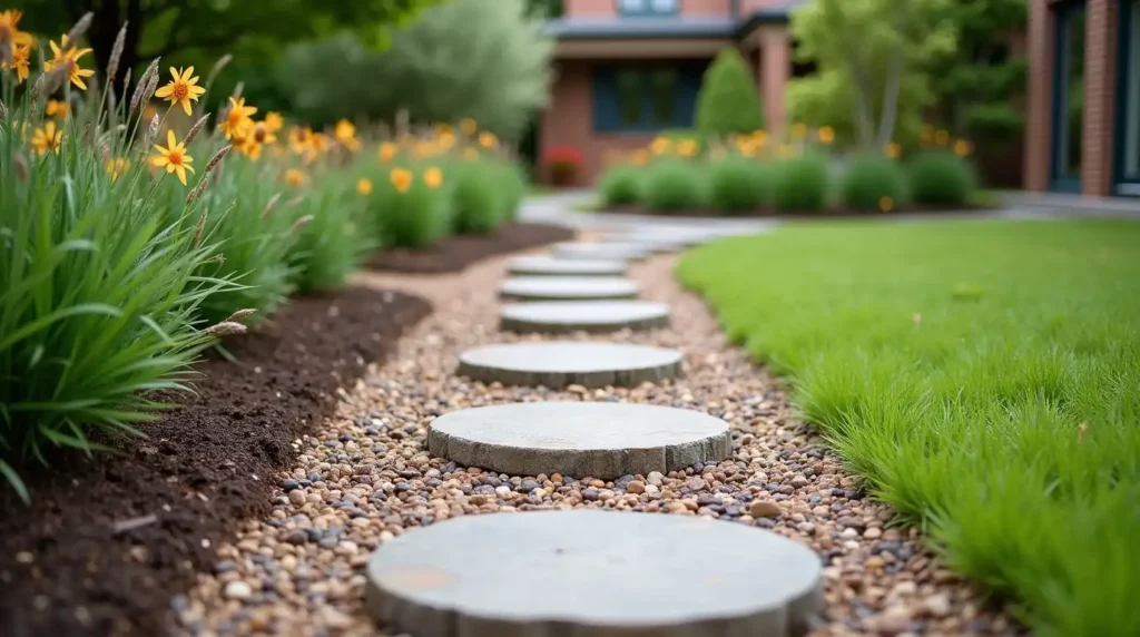Build a Stepping-Stone Path With Gravel Joints