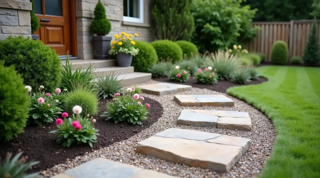 Set Flagstone Steps in Fine Gravel