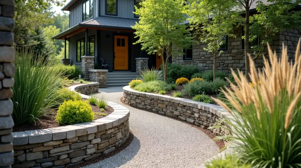 Try Gabion Walls for a Modern Hillside Garden