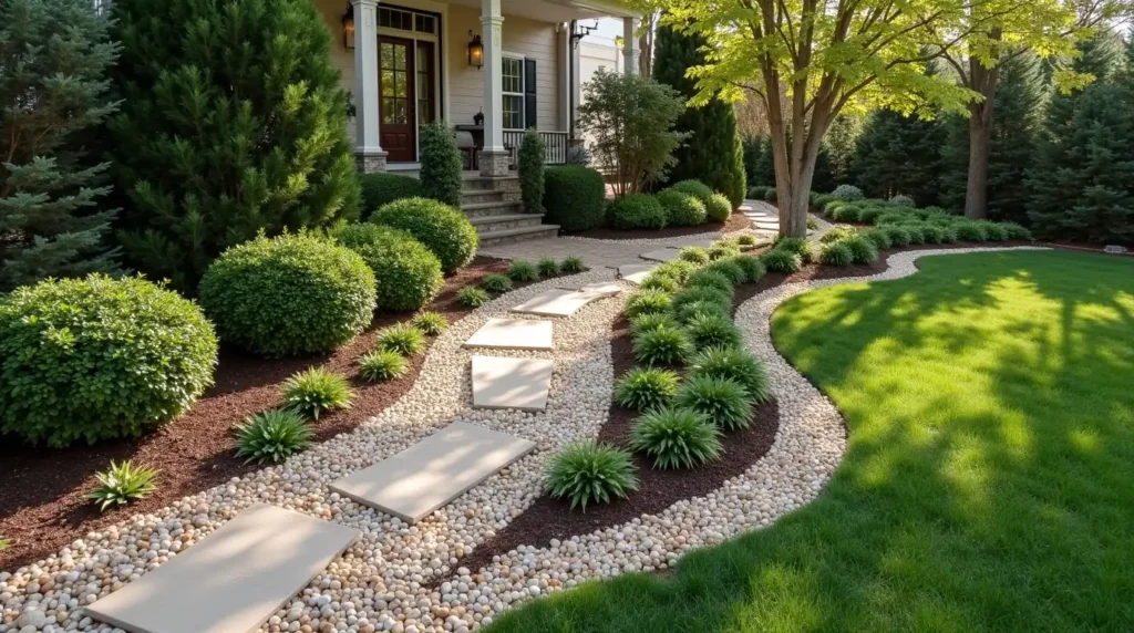 Add Shade Plants Along a River Rock Border