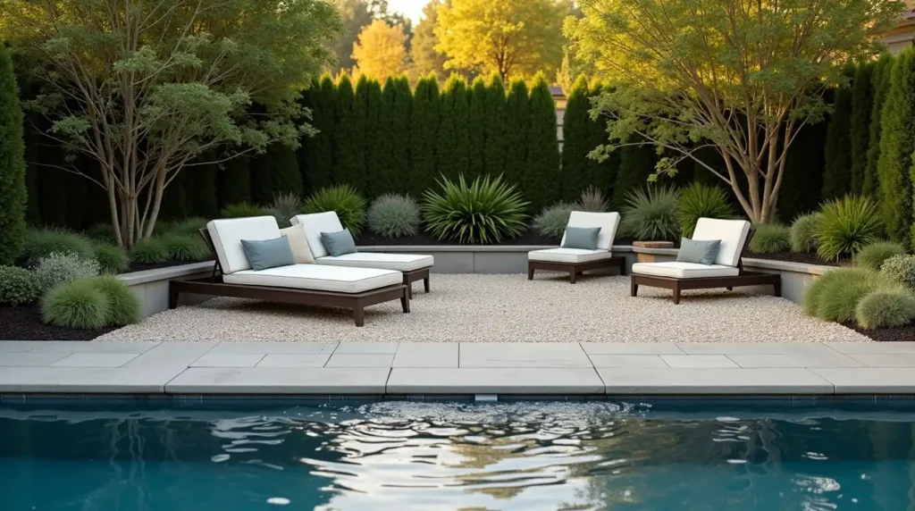 Create a Gravel Lounge Nook Away From the Pool
